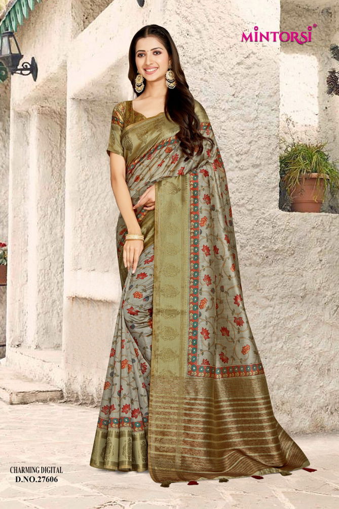 Charming By Mintorsi 27601-27608 Printed Sarees Catalog